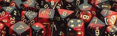 36 Dice Black-Red with Gold Pips Gemini 12mm D6 Chessex Dice Block 
